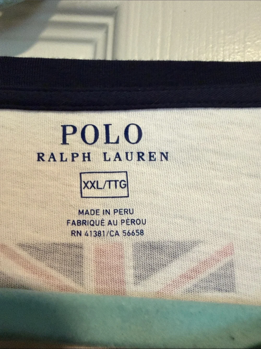Polo by Ralph Lauren White Short-Sleeve Tee with Navy GBR Graphic